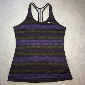 NIKE PURPLE yellow dri-fit workout tank top XL